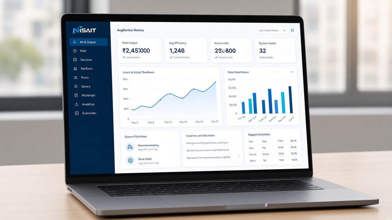 Conceptual operations dashboard with charts