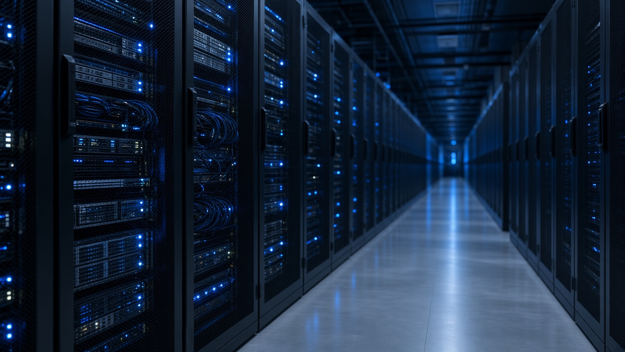 Server racks in a data hall